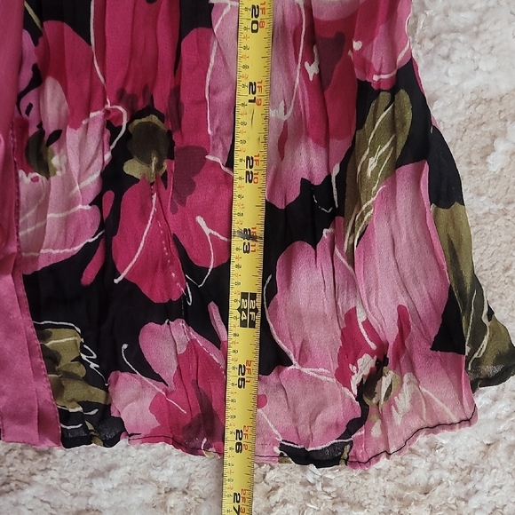 Y2K Sunny Leigh Floral Sheer Button Up Top Size L Fairy Romantic Girly Pink - Picture 14 of 16